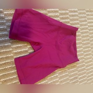 Lululemon ripended rasberry color align biker shorts 6 inch